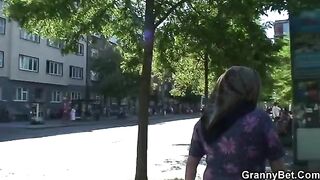 Freckles old lady with big tits enjoys riding cock in hardcore action
