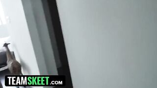 Curvy stepsis Daisy Stone rides her stepbrother’s big cock