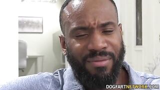 Hot babysitter Avery Black takes care of the fat black cock of Jovan Jordan