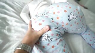 A step sister has an orgasm while her stepbrother cums inside