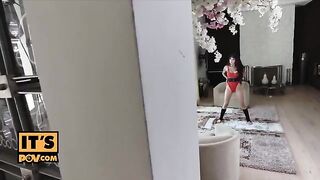 Brenna Sparks checks her stepdaddy’s cock size in a steamy trial run