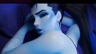 Hot anime action with Widowmaker from Overwatch in high quality HD