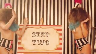 Riley, Ryan and Ruby are clowning around in a steamy Halloween scene