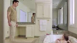Step sister gives big dick step bro a bath tub sex