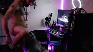 A beautiful gamer girl gets her pussy railed while playing Destiny 2