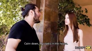 A young girl forgets her boyfriend and has sex with his dad