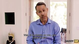A young girl forgets her boyfriend and has sex with his dad