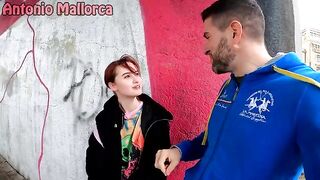 Pick up guy fucked submissive Russian schoolgirl in the street