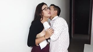 My clumsy boss gave me an election for sex