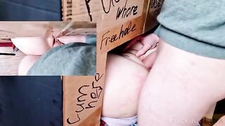 The pretty girl fucked in the glory hole for three times