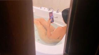 My stepsister got me to spy on her in the bathtub and we got intimate
