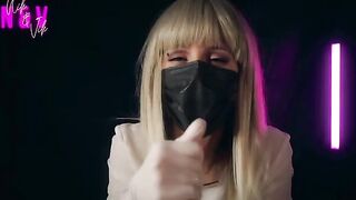 A crazy nurse in sexy latex gives a guy a handjob and he comes twice