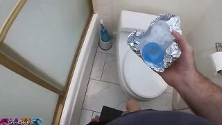 Stepmom helps her stepson to get a sperm sample by ass and pussy