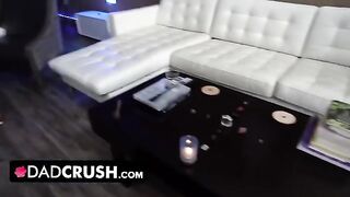 The stepdaughter made her dad forget his anger with a blowjob