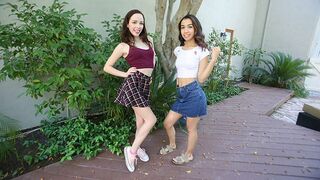 Two stepdaughters share a messy, hot experience with their stepdad