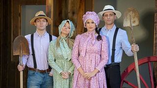 Penny Barber and Pristine Edge seduce their stepsons to fuck them both