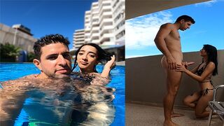 Babe from Argentina got caught in the swimming pool and fucked hard