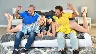 Cute girls get spanked and fucked by their step dads