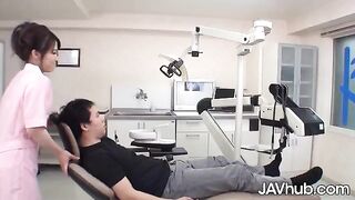 Horny patient gets dentist Mao Chinen to suck his dick
