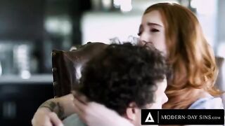 The petite redhead Madi Collins got fucked mid-air in a steamy scene