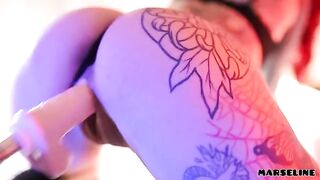 Hot schoolgirl Marseline fucked by a fuck machine