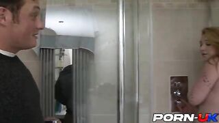 Stepdad fucks his stepdaughter Harmony Reigns in the shower and on the floor