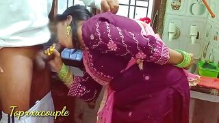 The hot maid has sex with her master in the kitchen