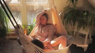 An amateur couple has sensual sex on a sunny day