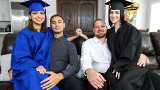 Step dads fucked their step-daughters hard for graduation