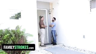 Little slut Claire Black seduces her step uncle and fucks him hard