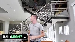 Two stepbrothers fucked their big sister Sarah Bella