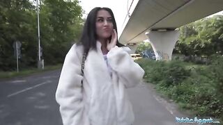 Petite teen nearly gets hit by a taxi, gets fucked instead