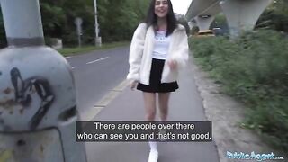 Petite teen nearly gets hit by a taxi, gets fucked instead