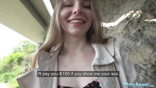 Hot long haired Ukrainian girl gets banged outdoors for cash