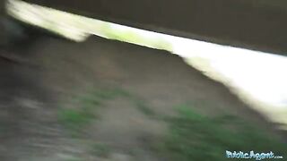 Hot long haired Ukrainian girl gets banged outdoors for cash