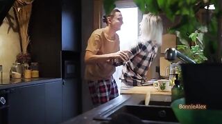 The couple was seen getting intimate in the kitchen, it was accidental