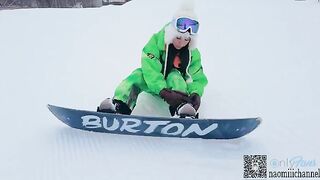 Skiing creampie with a hot girl in POV style