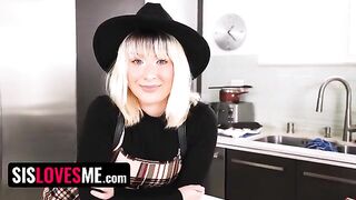 Step sister Jessie Saint gets her pussy filled with cum by her stepbrother