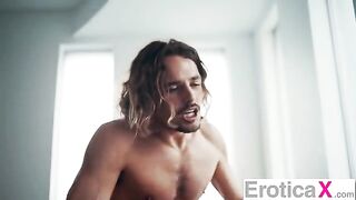 Lazy afternoon sex with gorgeous brunette - EroticaX