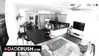 Two young women are caught by their stepfather in a compromising situation