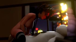 Aunt Cass rides the big dick of animated Baymax