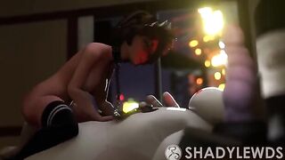 Aunt Cass rides the big dick of animated Baymax
