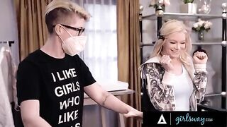 A cute blonde girl talks about herself and her favorite intimate moments in a steamy interview