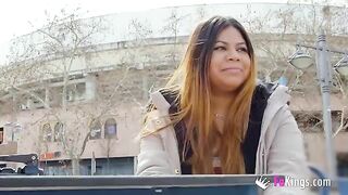 Amateur fat Latina Yiyi Candy exposes herself on the street before getting fucked hard