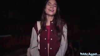 Hot French model makes money by fucking with strangers in public places