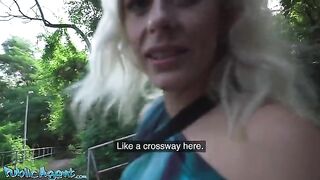 Blonde MILF with natural tits gets banged outdoors by a pick up guy in the park