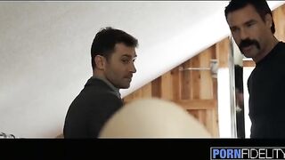 Babe Lily Love fucked by two cocks in an intense MMF scene on Pornfidelity