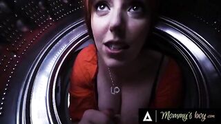 Lauren Phillips gets stuck in the washing machine, stepsis and stepbro take advantage