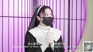 A nun in white, but thoughts are not so holy
