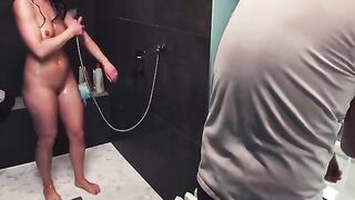 Wet and wild sex in the shower with a kinky twist